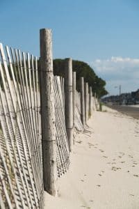 Photo of sand and a fence at a New Jersey boardwalk